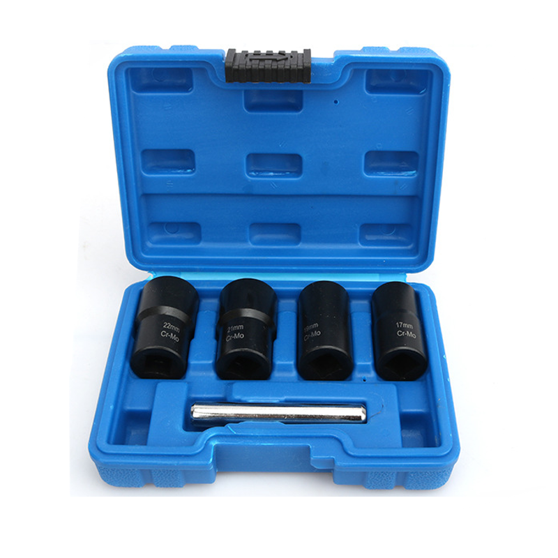 5pcs Twist Socket Set Lug Bolt Nut Remover Extractor Tool 17MM to 22MM Metric Bolt and Lug Nut Extractor Socket Wrench Tools