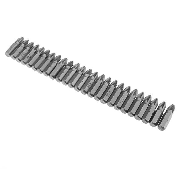 25pcs 25mm PZ2 Screwdriver Bits Set Hex Magnetic Power Tool