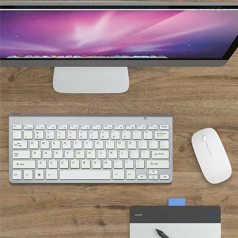Wireless Keyboard and 1200DPI Wireless Ultra Thin Mouse Combo Set with USB Receiver For PC Computer
