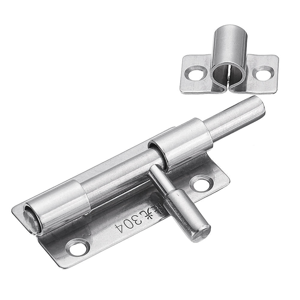 Stainless Steel Door Latch Sliding Lock Barrel Bolt Hasp Staple Gate Safety Lock with Padlock Hole