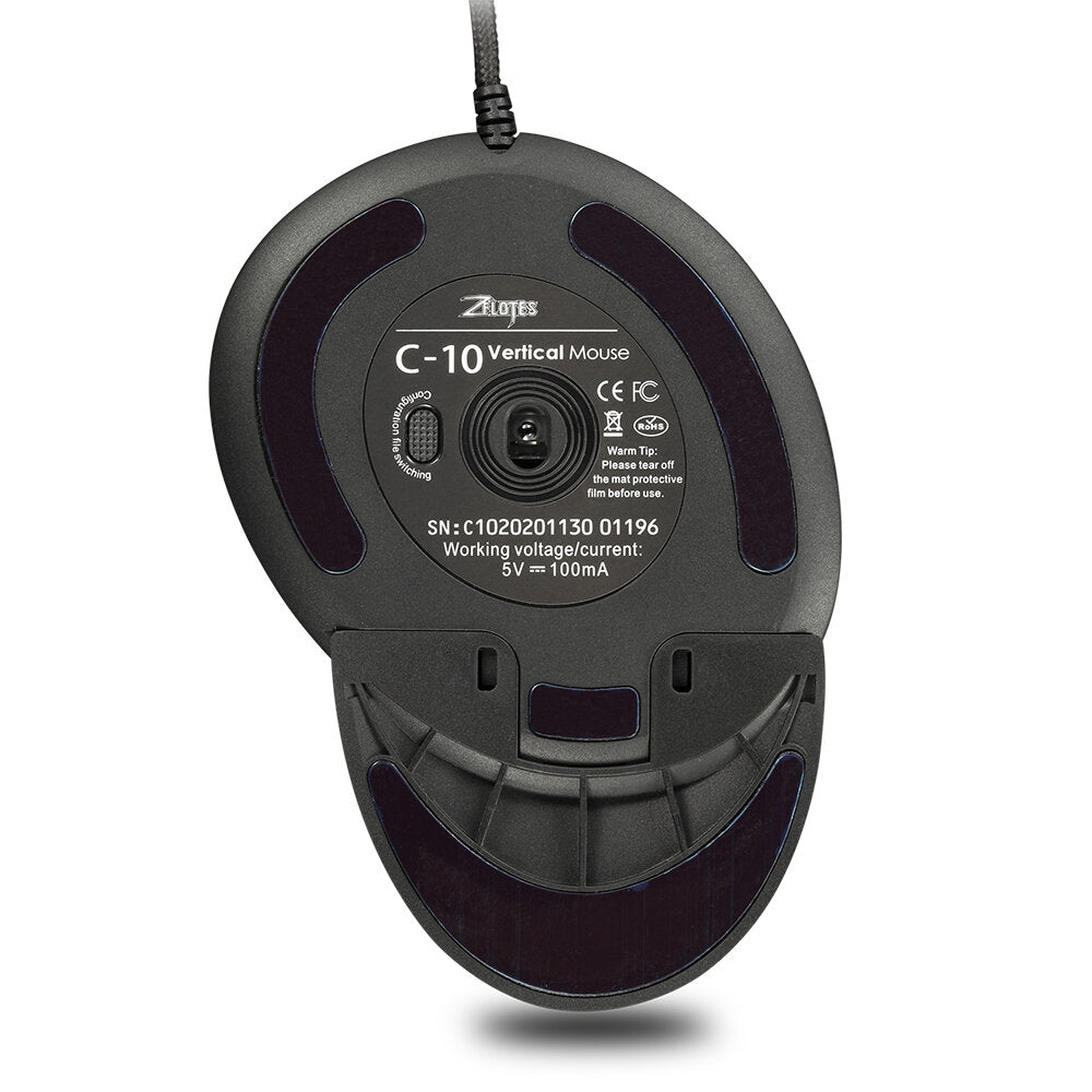 Wired Vertical Mouse 1000-10000DPI 12 Buttons RGB Backlit Optical Mice Ergonomic Programming Gaming Mouse