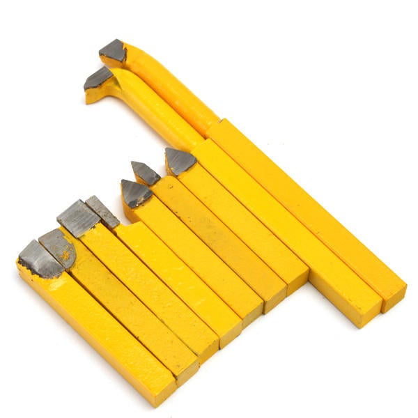 9pcs 8x8mm Carbide Lathe Turning Tool Holder Yellow