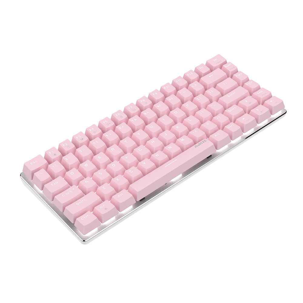 82 Keys Mechanical Keyboard Type-C Wired Mechanical Switch LED White Backlight Pink Gaming Keyboard