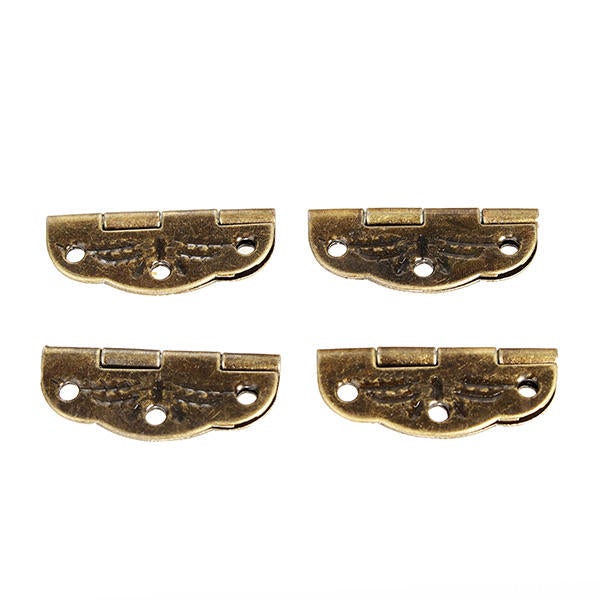 4pcs Antique Hinge Tin Printing Wooden Box 6 Hole Small