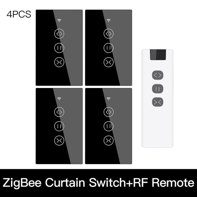 433MHz Smart Touch Curtain Switch Roller Blinds Shutter Wireless Control Relay Status Works with Alexa Google Home