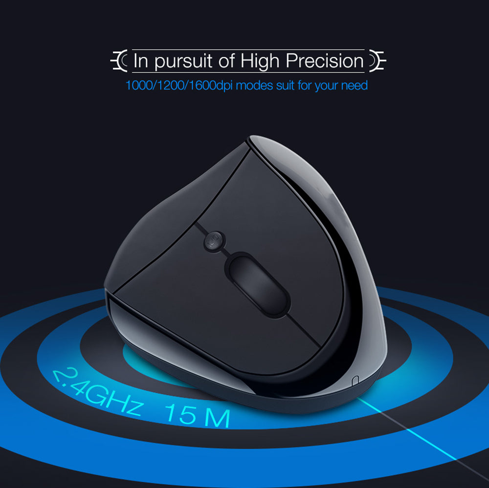 Wireless Vertical Mouse 1600DPI 6 Buttons Ergonomic Optical Mice for Computer Laptop PC