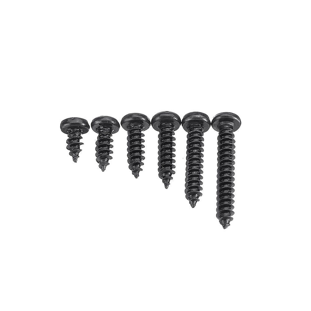 M3CP1 500Pcs M3 Phillips Screw Black Zinc-Plated Carbon Steel Pan Head Self Tapping Woodworking Screws Assortment Kit