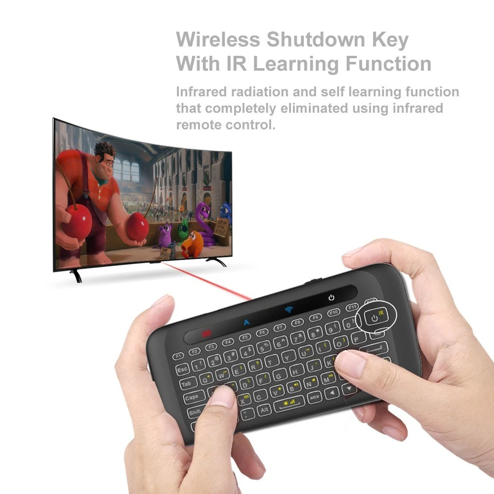 2.4GHz Backlight Colorful Wireless Keyboard with Large Touchpad for Smart TV Android Box PC Laptop