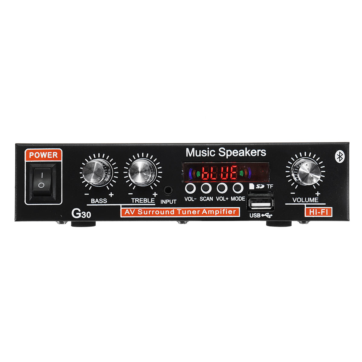 2CH LCD Display Hi-Fi Audio Stereo Power Amplifier Bluetooth FM Radio Car Home Remote Control