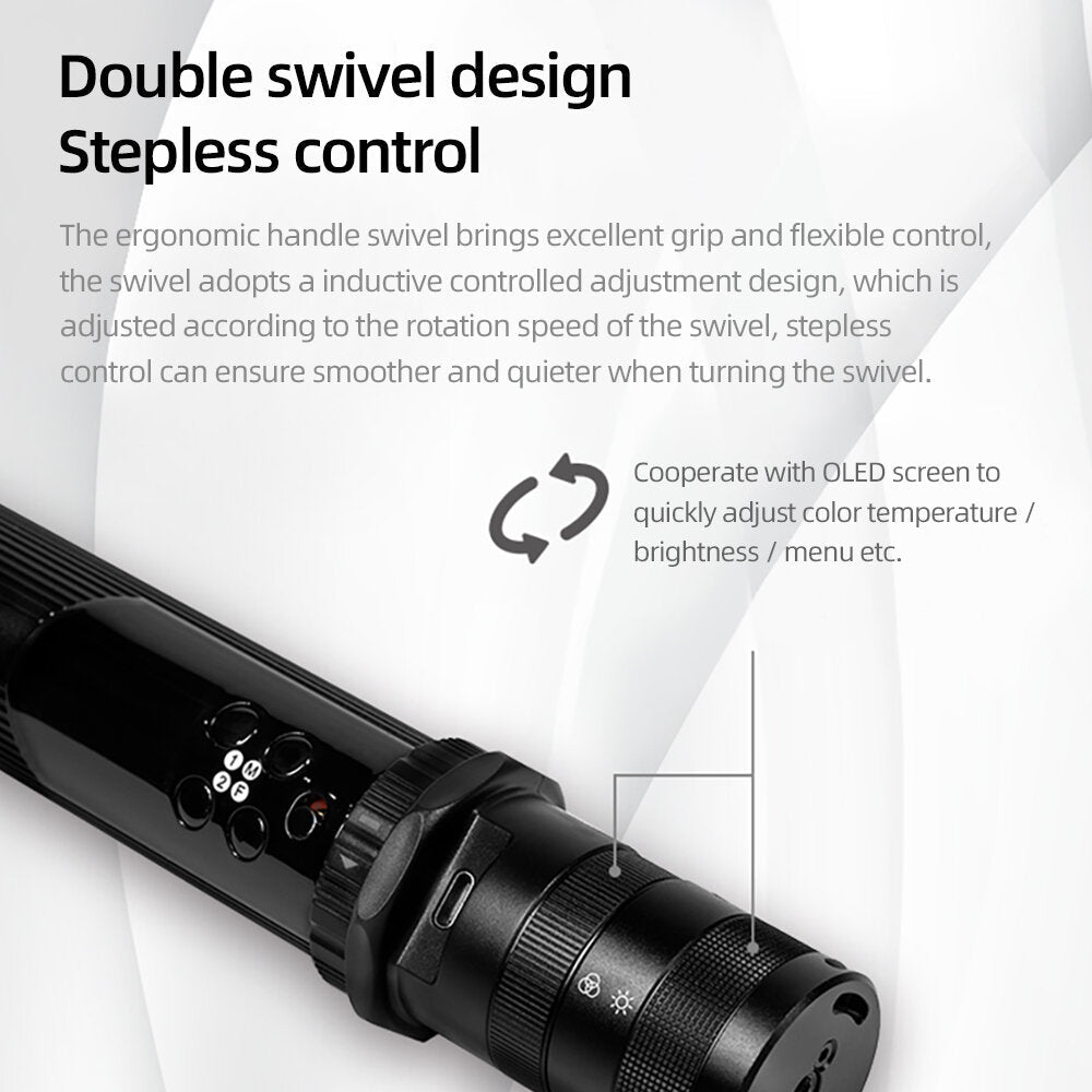 Master Handheld Colorful Full Color Lce Stick LED Video Light OLED Display with 2200mAh Built-in Battery