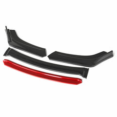 4PCS Universal Gloss Black Front Bumper Lip Body Kit Spoiler