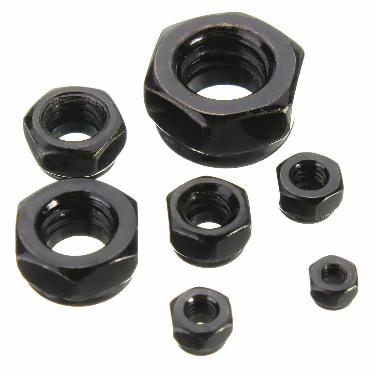 50pcs Carbon Steel Hex Nut Nylon Insert Lock Nut M2/M2.5/M3/M4/M5/M6/M8/M10/M12