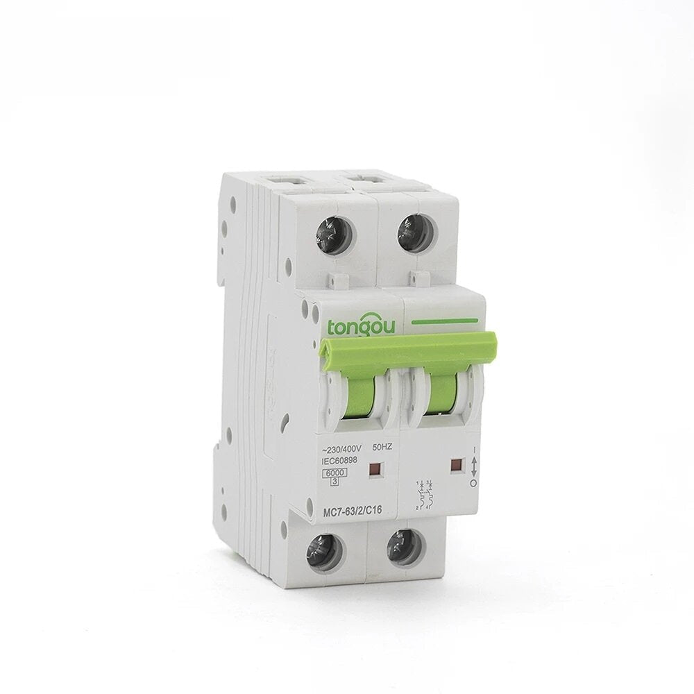 MCB Curve C Miniature Circuit Breaker 110V/220V/400V 50/60HZ 2Poles