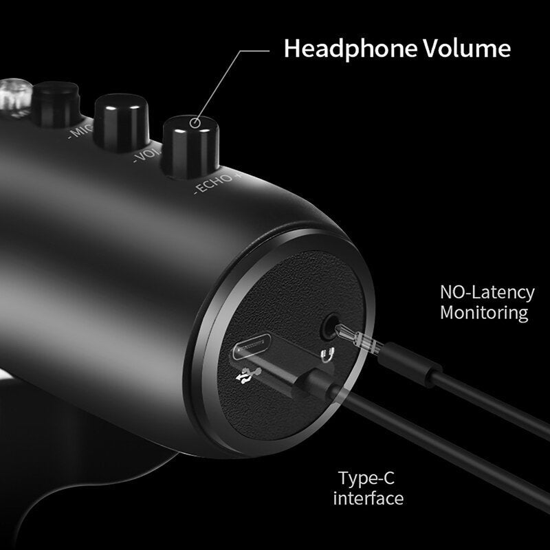 USB Condenser Microphone Gaming Streaming Podcasting Recording for Computer PC
