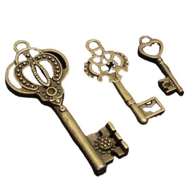 13pcs Antique Vintage Skeleton Key Lot Set Pendant Heart Bow Lock Steampunk Jewel