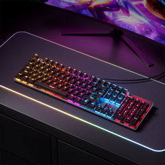 Mechanical Gaming Keyboard 104 Keys XA Profile PBT Double-shot Molding Keycaps Blue Switch RGB Backlit USB Wired Keyboard