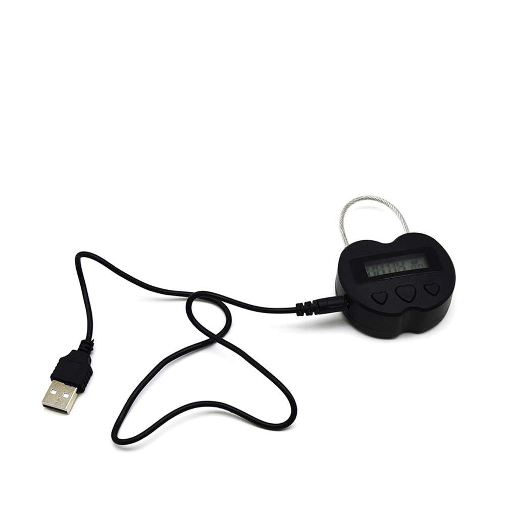 USB Rechargeable Time out Padlock Max Timing Lock Digital Timer Alarming Padlock w/ LCD Display Screen