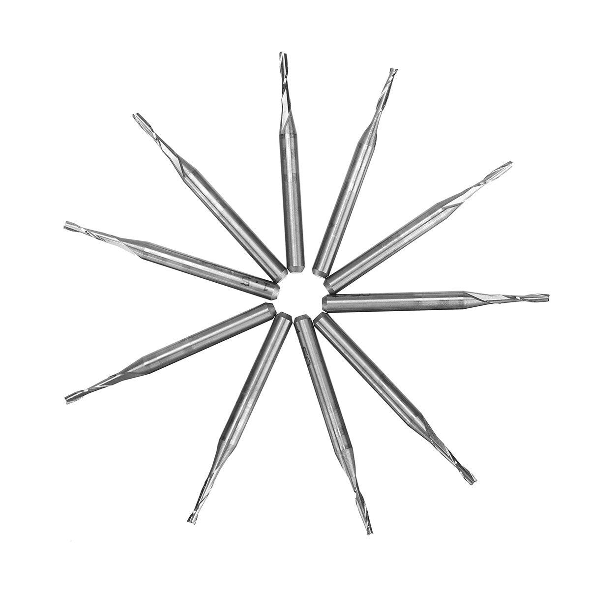 10pcs 3.175mm Shank 2 Flutes Flat End Mills Spiral CNC Router Bit Engraving Milling Cutter