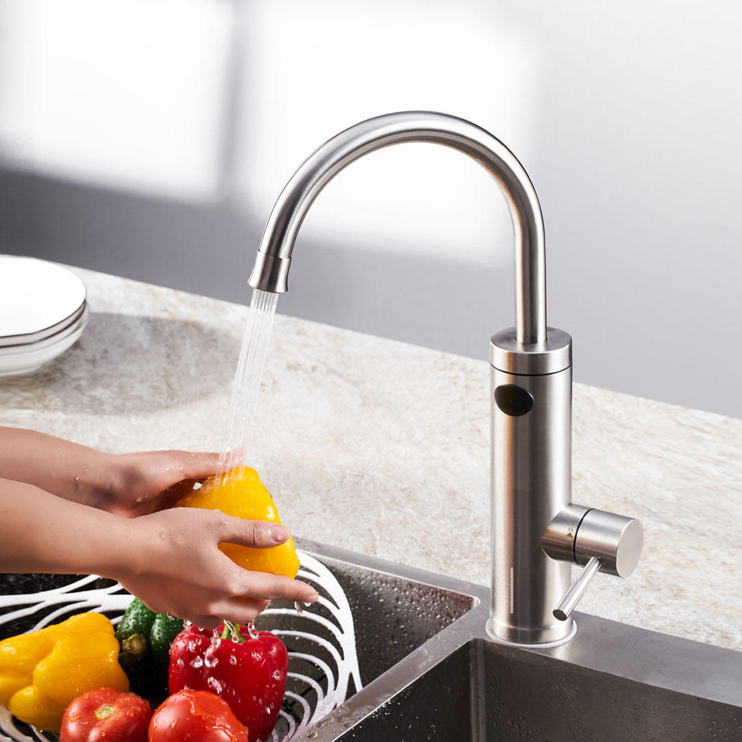 3000W/3400W Kitchen Sink Faucet Instant Water Heater 360 Rotation Hot Cold Mixer Tap Single Handle