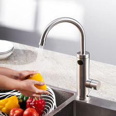 3000W/3400W Kitchen Sink Faucet Instant Water Heater 360 Rotation Hot Cold Mixer Tap Single Handle