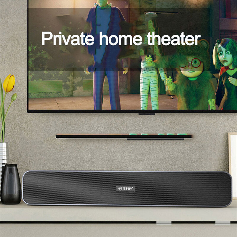 Wireless Bluetooth Soundbar 10W Home Theater Four Units Hi-Fi FM Radio TF Card AUX-In 1200mAh Computer Desktop Speaker with Mic