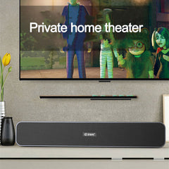 Wireless Bluetooth Soundbar 10W Home Theater Four Units Hi-Fi FM Radio TF Card AUX-In 1200mAh Computer Desktop Speaker with Mic