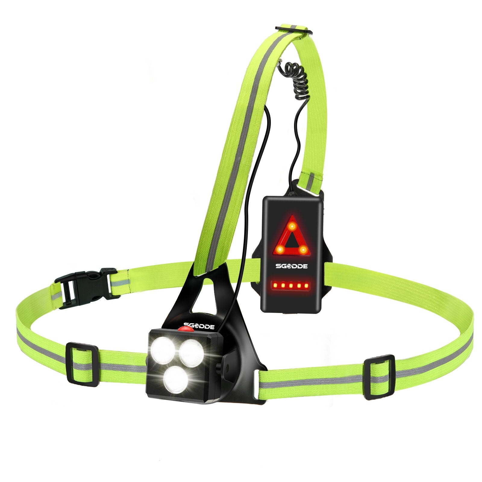 Outdoor Night Running Light 500lm 3 Modes IPX4 Waterproof USB Charging Chest Lamp for Jogging Hiking Walking