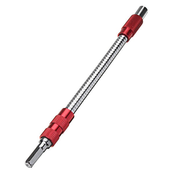 10pcs 200mm Red Metal Flexible Extension Drill Shaft 1/4 Inch Hex Screwdriver Bit Holder