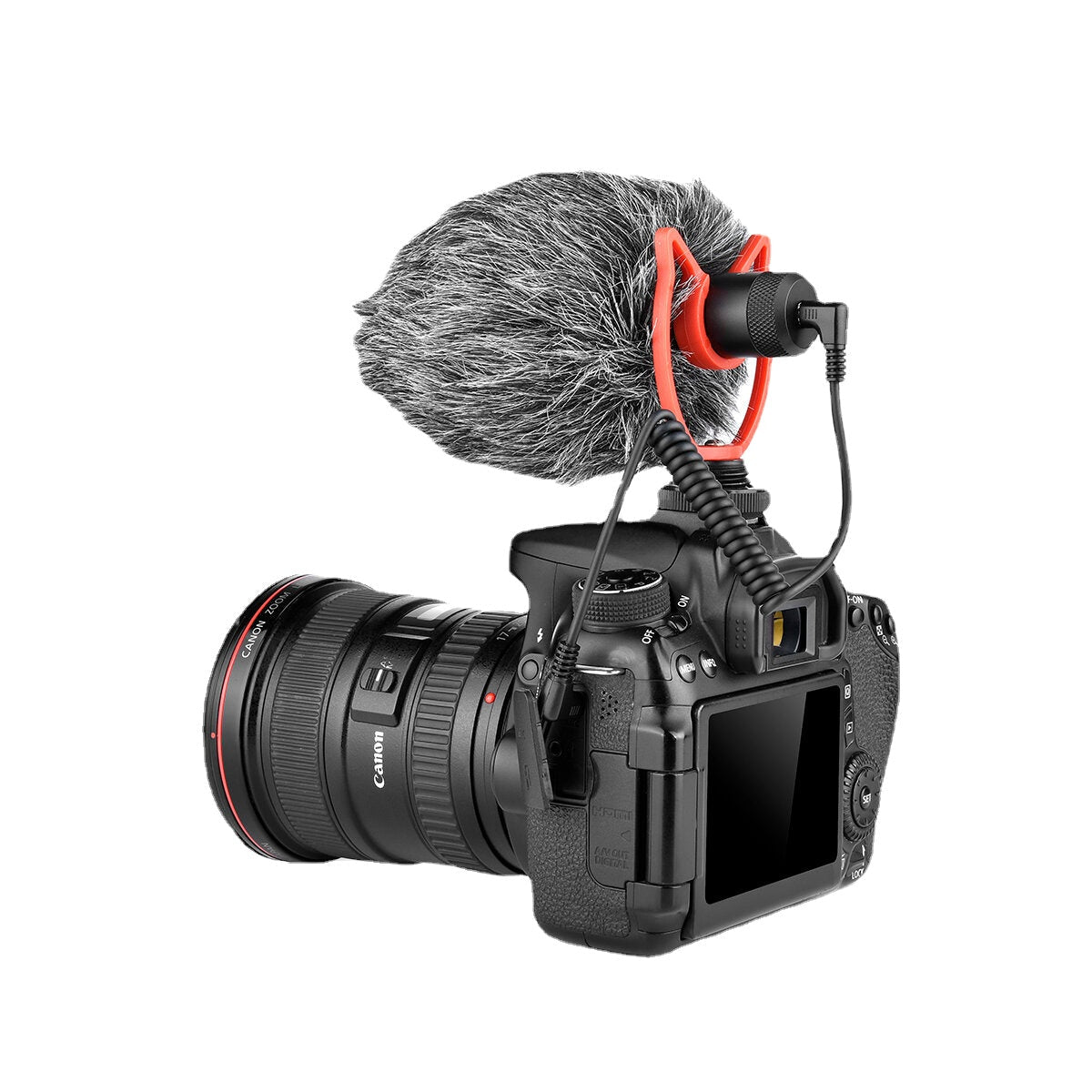 Mini Microphone Plug-and-Play Mic 3.5mm Plug with Shock Mount Wind Screen for Smartphone DSLR Camera Video Photography