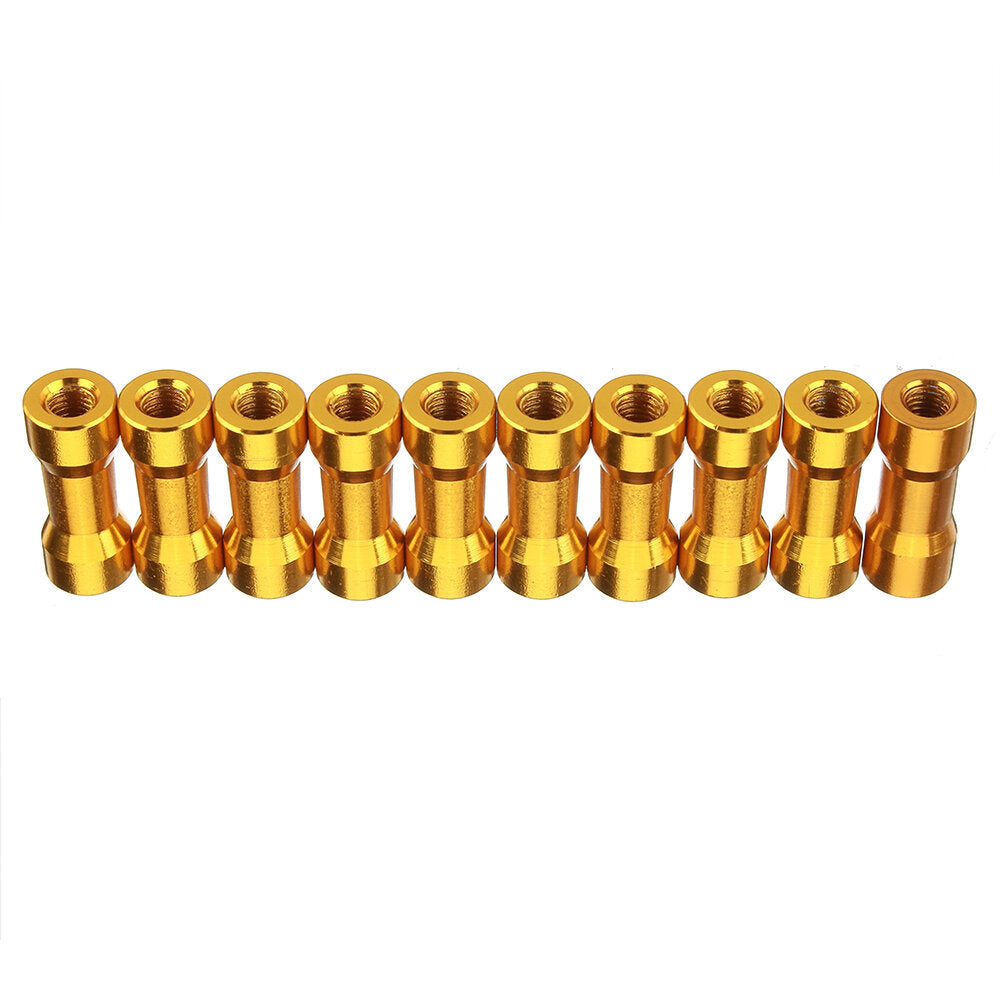 M3AS10 10Pcs M3 10mm Aluminum Alloy Standoff Spacer Round Column MultiColor Smooth Surface