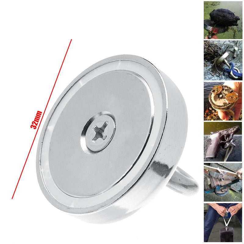 D32mm 50KG Neodymium Recovery Magnet Metal Treasure Magnet Sea Fishing Hunting Salvage Tool