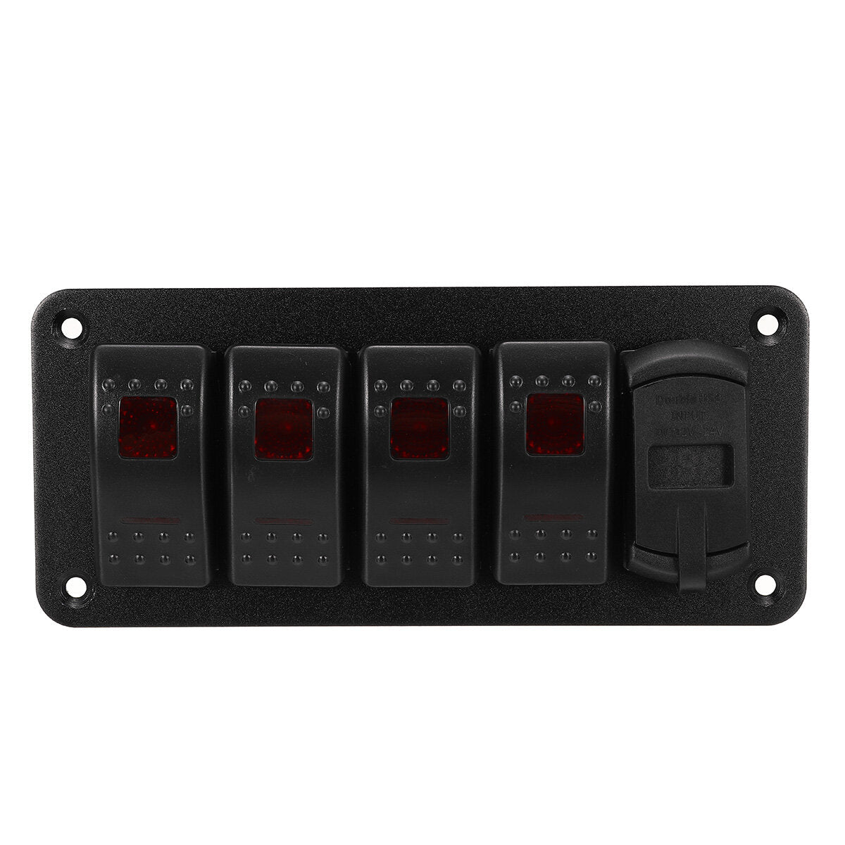 4/5/6 Gang Green Rocker Switch Panel Circuit Breaker LED Waterproof Car Marine