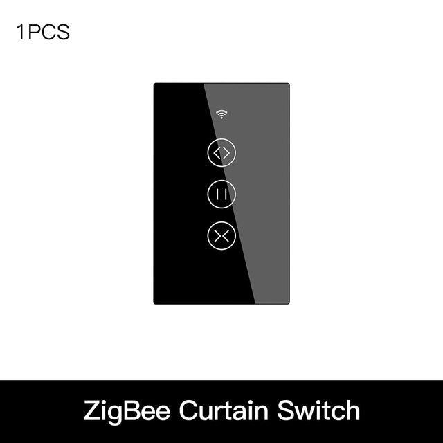 433MHz Smart Touch Curtain Switch Roller Blinds Shutter Wireless Control Relay Status Works with Alexa Google Home