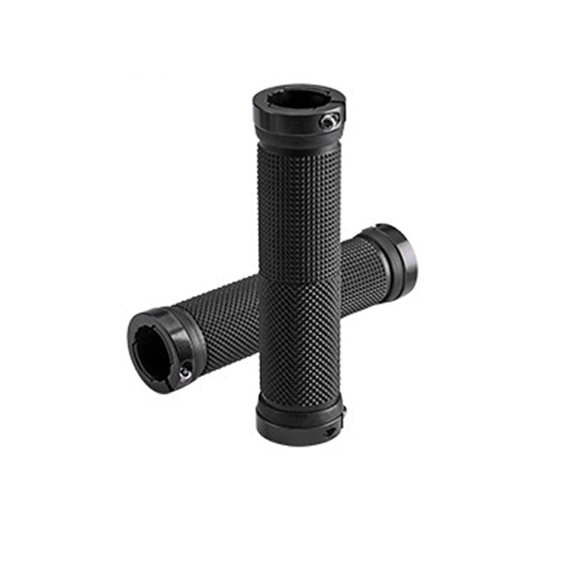 1Pair TPR Rubber Anti-Slip Bicycle Handlebars Bilateral Lockout Aluminum Alloy Latch