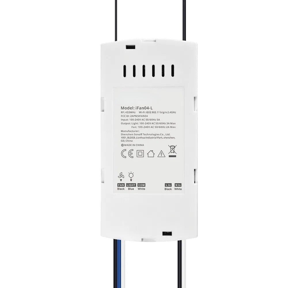 WiFi Ceiling Fan And Light Controller 100-120V eWeLink APP/ 433MHz RF Remote Control Smart Home Works Alexa