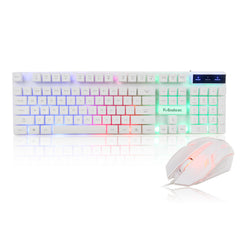Wired Keyboard & Mouse Set 104 Keys USB Wired Gaming Luminous LED Backlight Keyboard Mouse Combo Home Office Kit for Laptop Computer PC