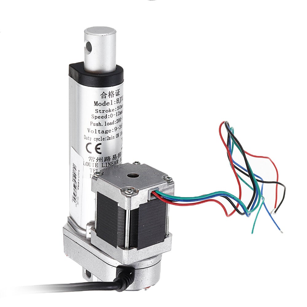 DC 9-36V Stepper Motor Linear Actuator 12mm/s Adjustable Actuator Linear Actuator Tubular Motor