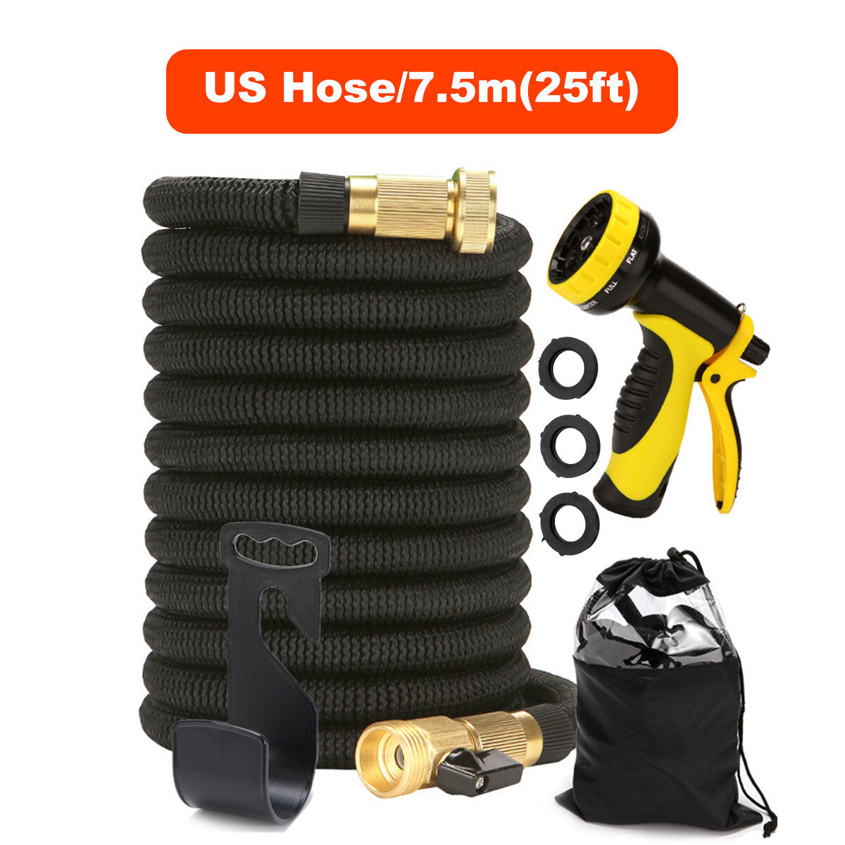 Expandable Garden EU/US Hose Durable Flexible Lightweight Water Spray