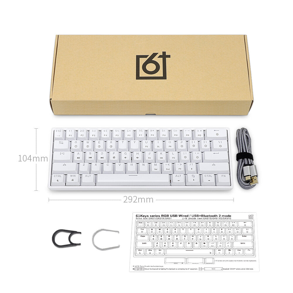 Mechanical Keyboard 61 Keys Hot Swappable Gateron Optical Switch RGB Type-C Wired Programmable 60% Layout Gaming Keyboard