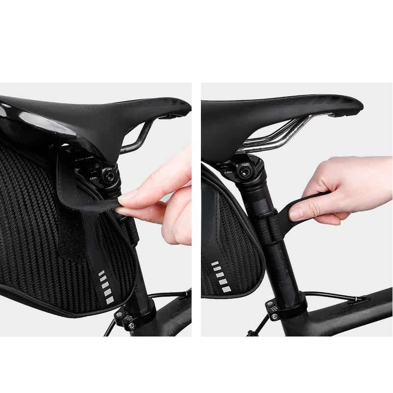Bicycle Rear Seat Tail Bag Reflective Warning Strip Hard Shell Hang Tail Light