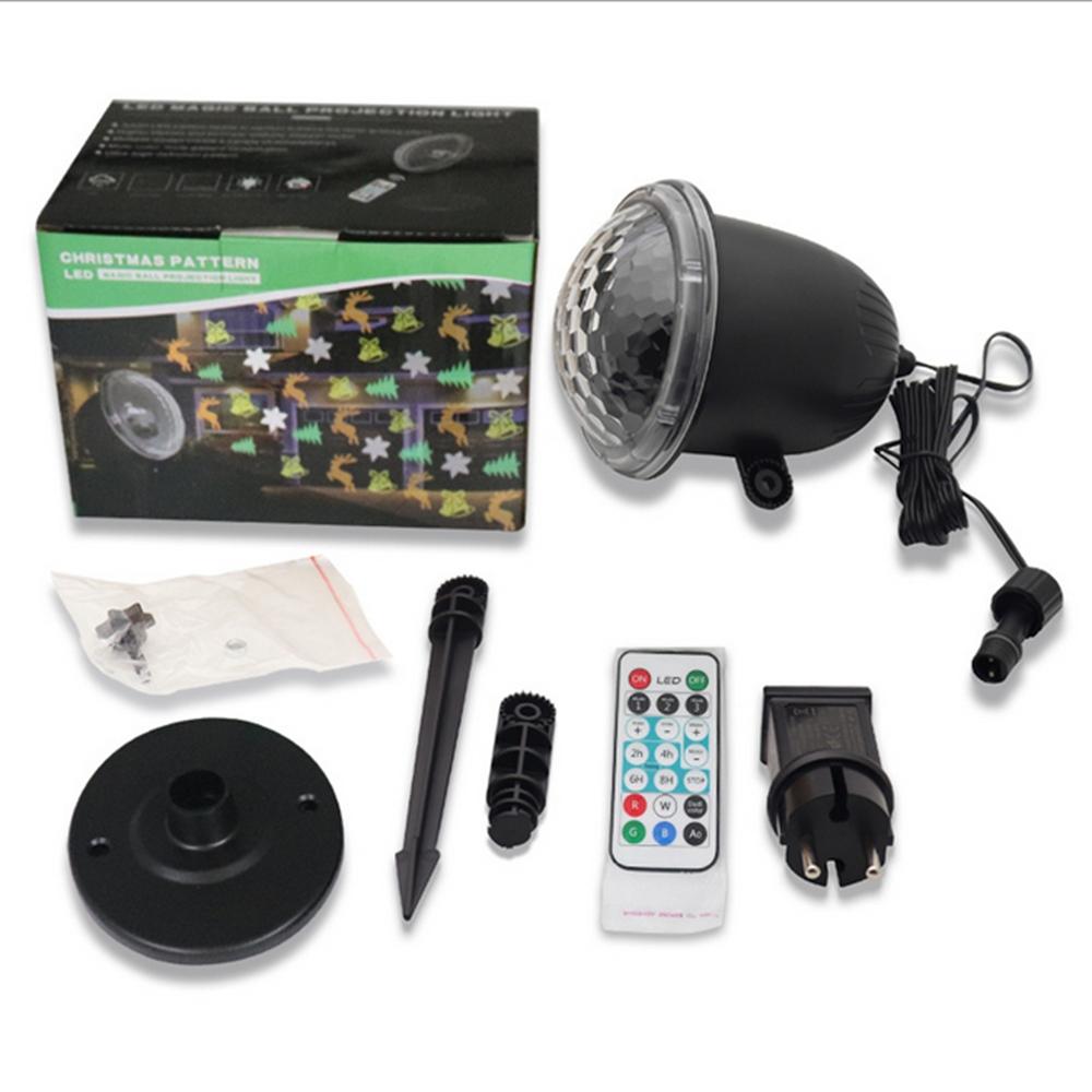 4 LED Projection Stage Light Outdoor Christmas Mini Snowflake Lamp with Remote Control for Party Festival