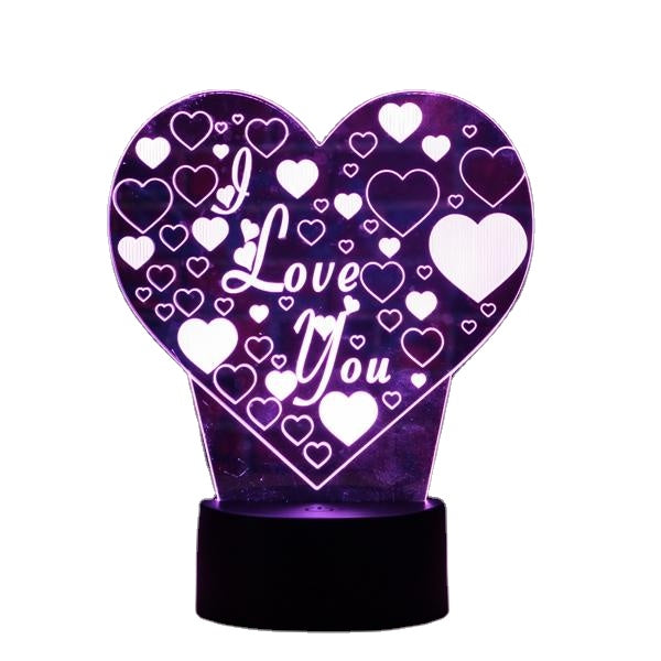 LED 3D Colorful I Love You Night Light Remote Control Touch Sensor Desktop Lamp