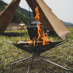 Folding Charcoal Grill Camping Cooking BBQ Grill Rotisserie Grill
