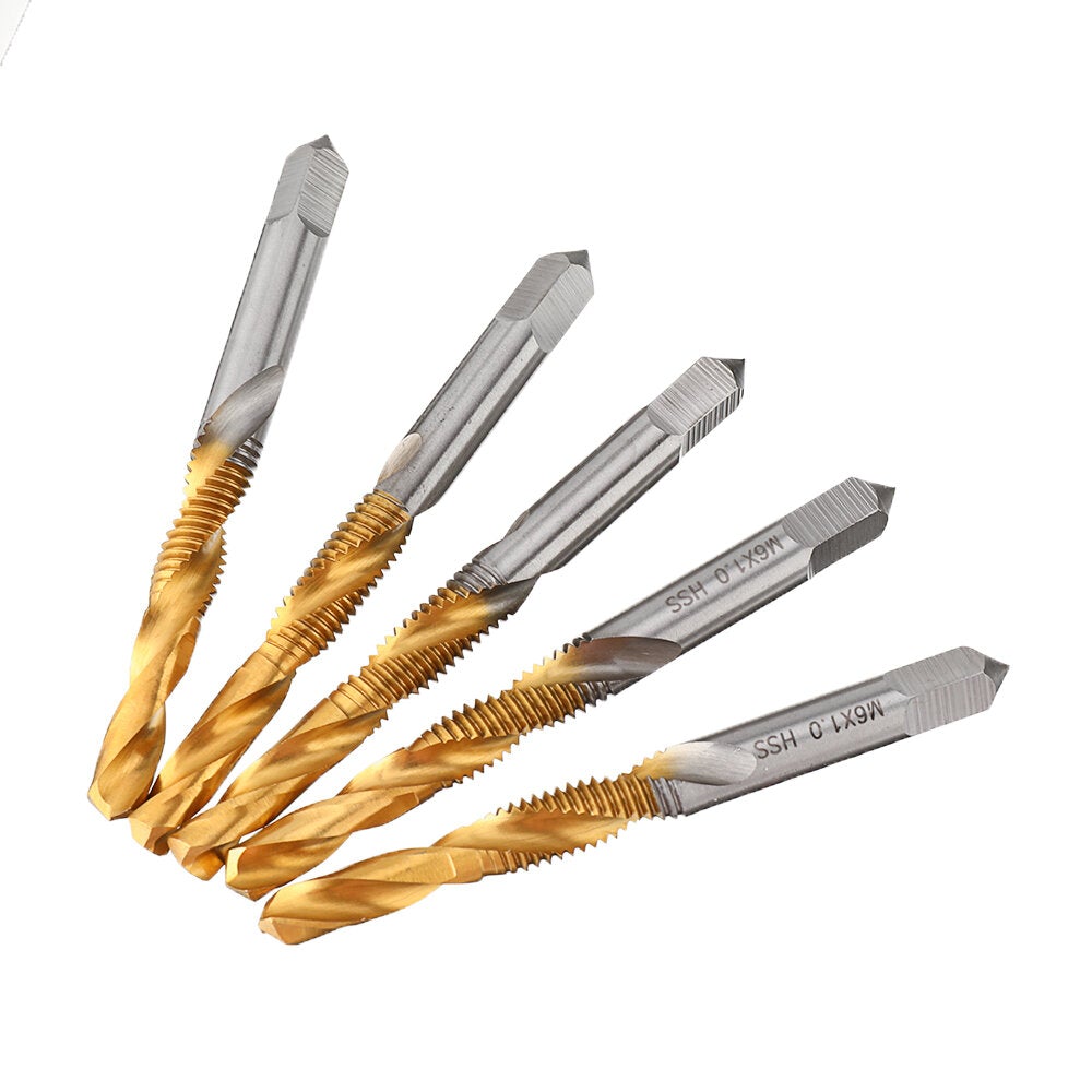 10pcs M3-10 Countersink Drill Bit HSS Titanium Coating M3/4/5/6/8/10 Tapping Chamfering Machine Thread Tap