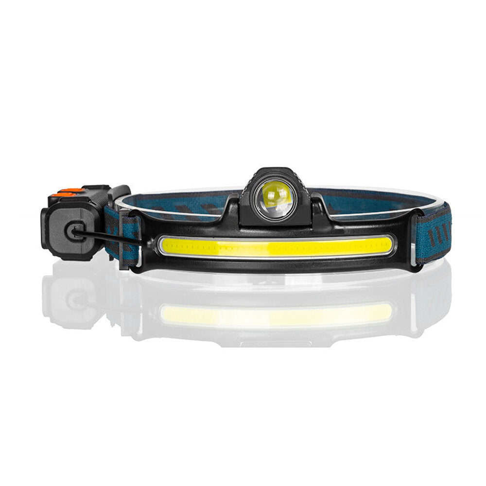 Smart Sensor Headlight XPG+COB 6 Modes Type-C Charging 2000mAh Battery Flashlight Head Torch