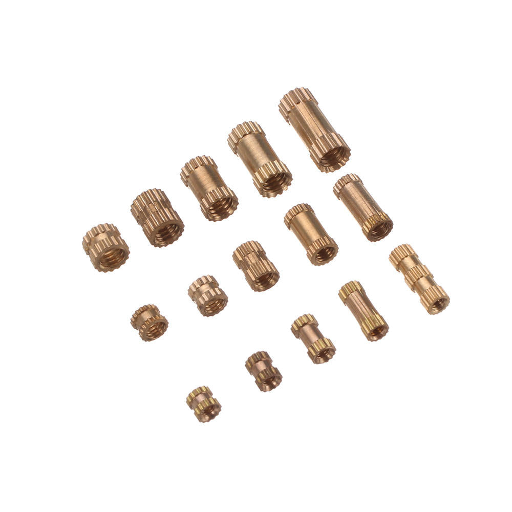 250pcs M2/M3/M4 Metric Threaded Brass Knurl Round Insert Nut Assortment Set