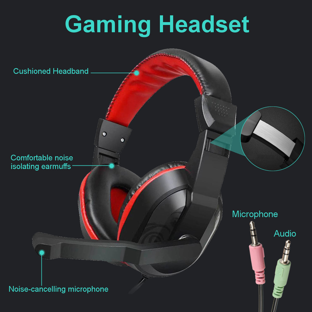 Gaming Keyboard and Mouse and Mouse pad and Gaming Headset Wired LED RGB Backlight Bundle