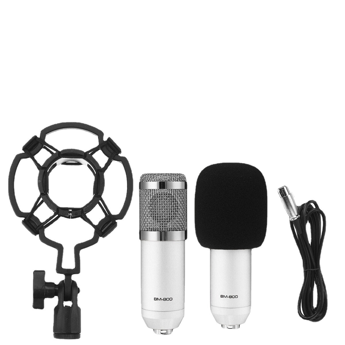 Basic Condenser Microphone BM-800 Cardioid Studio Recording Microphone with Shock Mount XLR Cable