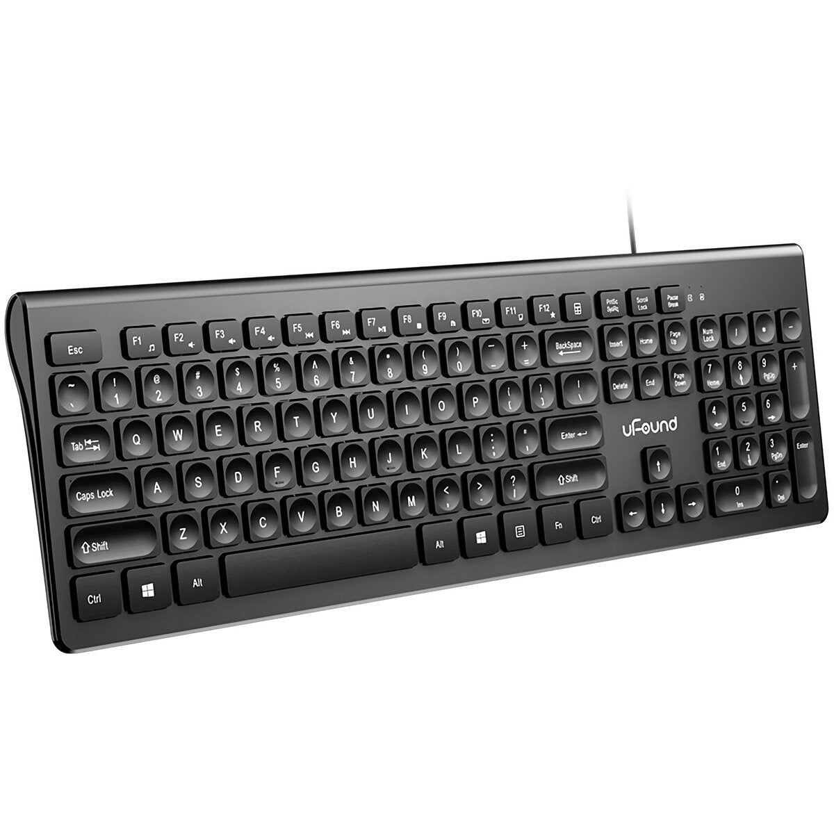 Wired Keyboard & Mouse Set 106 Keys Chocolate Square Keycap Silent Office Keyboard 1000DPI Ergonomic Mouse Kit for Mac Windows
