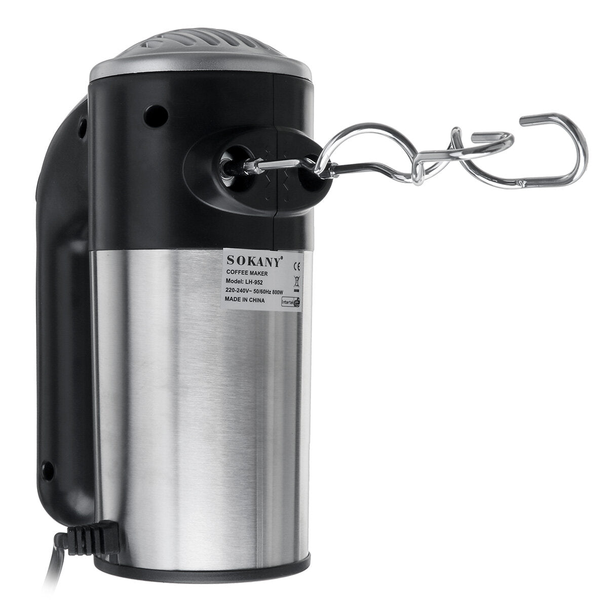 800W Kitchen Electric Hand Mixer with 5 Speeds Whisk with Egg Beater Dough Hook